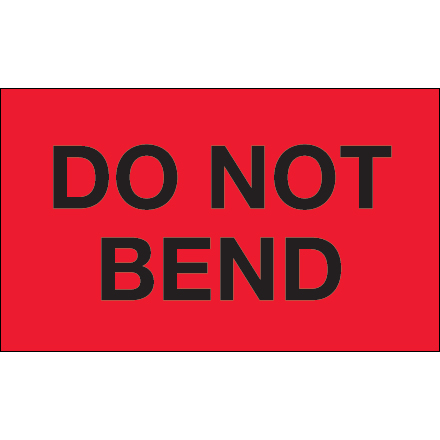 3 x 5" - "Do Not Bend" (Fluorescent Red) Labels