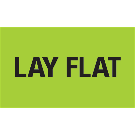 3 x 5" - "Lay Flat" (Fluorescent Green) Labels